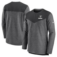 Las Vegas Raiders Sideline Lockup Performance Quarter-Zip Top - Charcoal Tops