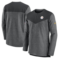 Pittsburgh Steelers Sideline Lockup Performance Quarter-Zip Top - Charcoal Tops