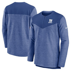 New York Giants Sideline Lockup Performance Quarter-Zip Top - Royal Tops