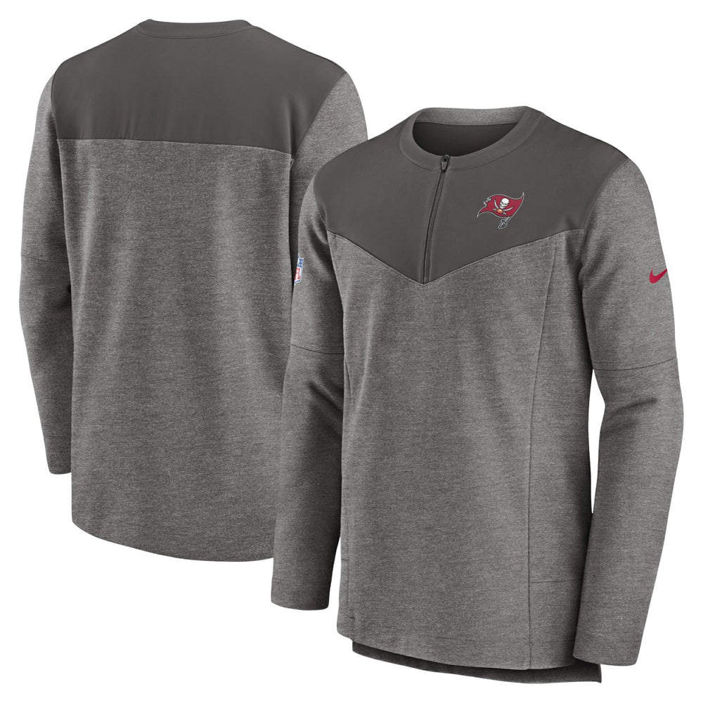 Tampa Bay Buccaneers Sideline Lockup Performance Quarter-Zip Top - Pewter Tops