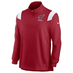 Arizona Cardinals Sideline Coaches Chevron Lockup Quarter-Zip Top - Cardinal Tops