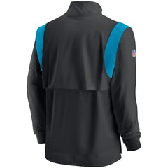 Carolina Panthers Sideline Coach Chevron Lockup Quarter-Zip Long Sleeve Top - Black Tops