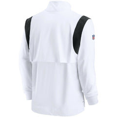 Las Vegas Raiders Sideline Coach Chevron Lockup Quarter-Zip Long Sleeve Top - White Tops