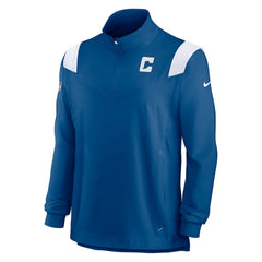 Indianapolis Colts Sideline Coach Chevron Lockup Quarter-Zip Long Sleeve Top - Royal Tops