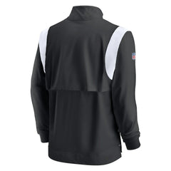 Las Vegas Raiders Sideline Coach Chevron Lockup Quarter-Zip Long Sleeve Top - Black Tops