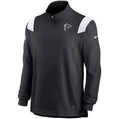 Atlanta Falcons Sideline Coach Chevron Lockup Quarter-Zip Long Sleeve Top - Black/White Tops