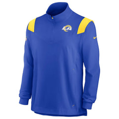 Los Angeles Rams Sideline Coach Chevron Lockup Quarter-Zip Long Sleeve Top - Royal Tops
