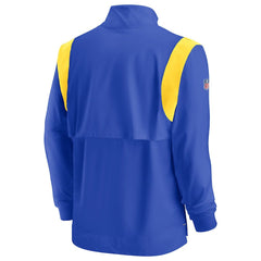 Los Angeles Rams Sideline Coach Chevron Lockup Quarter-Zip Long Sleeve Top - Royal Tops