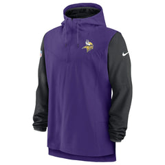 Minnesota Vikings Sideline Player Quarter-Zip Hoodie - Purple/Black Hoodies