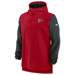 Atlanta Falcons Sideline Player Quarter-Zip Hoodie - Red/Black Hoodies