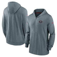 San Francisco 49ers Sideline Team Pop Full-Zip Hoodie Jacket - Heather Gray Hoodies