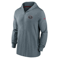 San Francisco 49ers Sideline Team Pop Full-Zip Hoodie Jacket - Heather Gray Hoodies