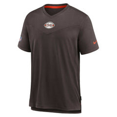 Cleveland Browns Sideline Coaches Vintage Chevron Performance V-Neck T-Shirt - Brown T-shirts