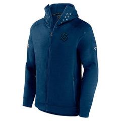 Seattle Kraken Fanatics Authentic Pro Road Tech Lightweight Full-Zip Hoodie Jacket - Navy | US 4509621