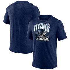 Tennessee Titans End Around Tri-Blend T-Shirt - Heathered Navy T-shirts