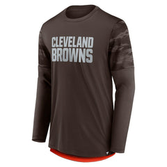 Cleveland Browns Square Off Long Sleeve T-Shirt - Brown/Orange T-shirts