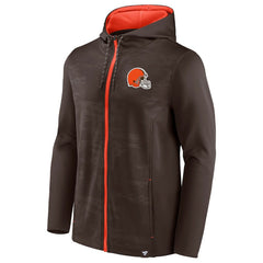 Cleveland Browns Ball Carrier Full-Zip Hoodie - Brown/Orange Hoodies