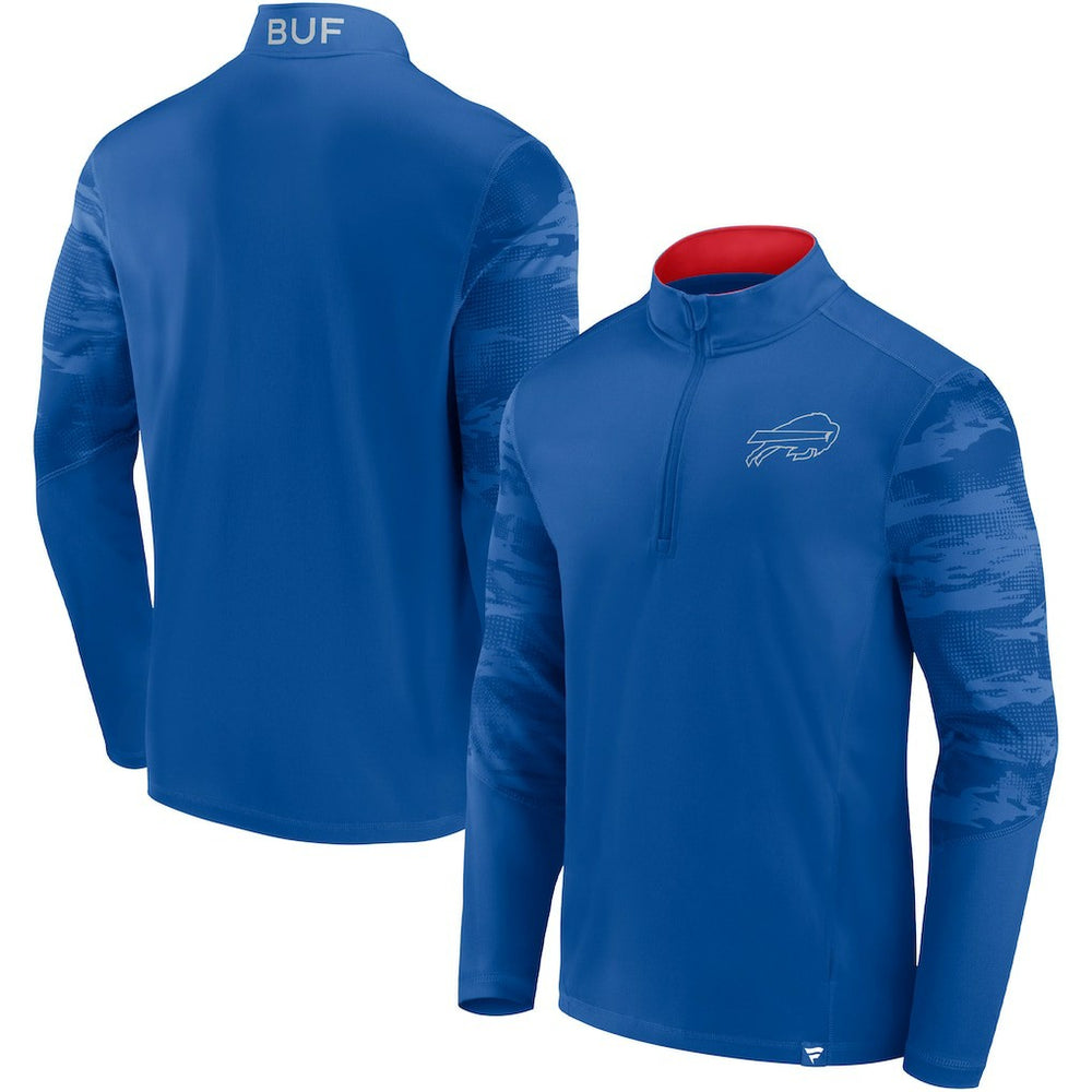 Buffalo Bills Ringer Quarter-Zip Jacket - Royal/Red Jackets