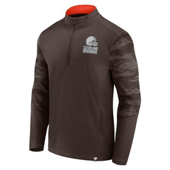Cleveland Browns Ringer Quarter-Zip Jacket - Brown Jackets