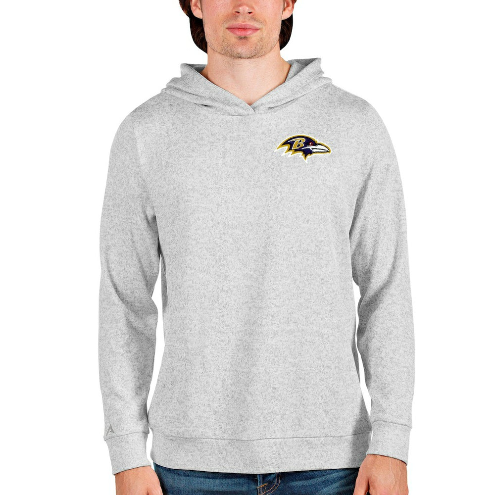 Baltimore Ravens Antigua Absolute Pullover Hoodie - Heathered Gray Hoodies