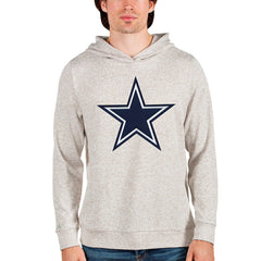Dallas Cowboys Antigua Absolute Logo Pullover Hoodie - Oatmeal Hoodies
