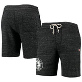 Brooklyn Nets Homage Primary Logo Tri-Blend Sweat Shorts Charcoal