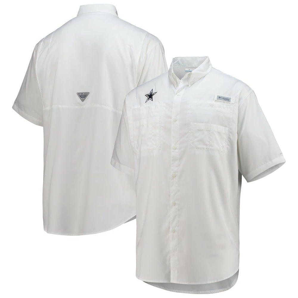 Dallas Cowboys Tamiami Omni-Shade Button-Down Short Sleeve Shirt - White Shorts
