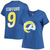 Matthew Stafford Los Angeles Rams Women's Plus Size Player Name & Number V-Neck T-Shirt - Royal T-shirts