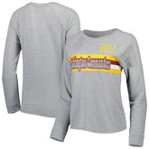 Washington Commanders Juniors All Striped Up Raglan Long Sleeve T-Shirt - Heathered Gray T-shirts
