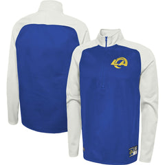 Los Angeles Rams New Era Combine Authentic O-Line Raglan Half-Zip Jacket - Royal Jackets