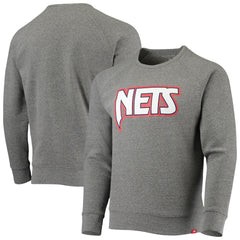Brooklyn Nets Sportiqe Moments Mixtape Harmon Raglan Pullover Sweatshirt Heathered Gray
