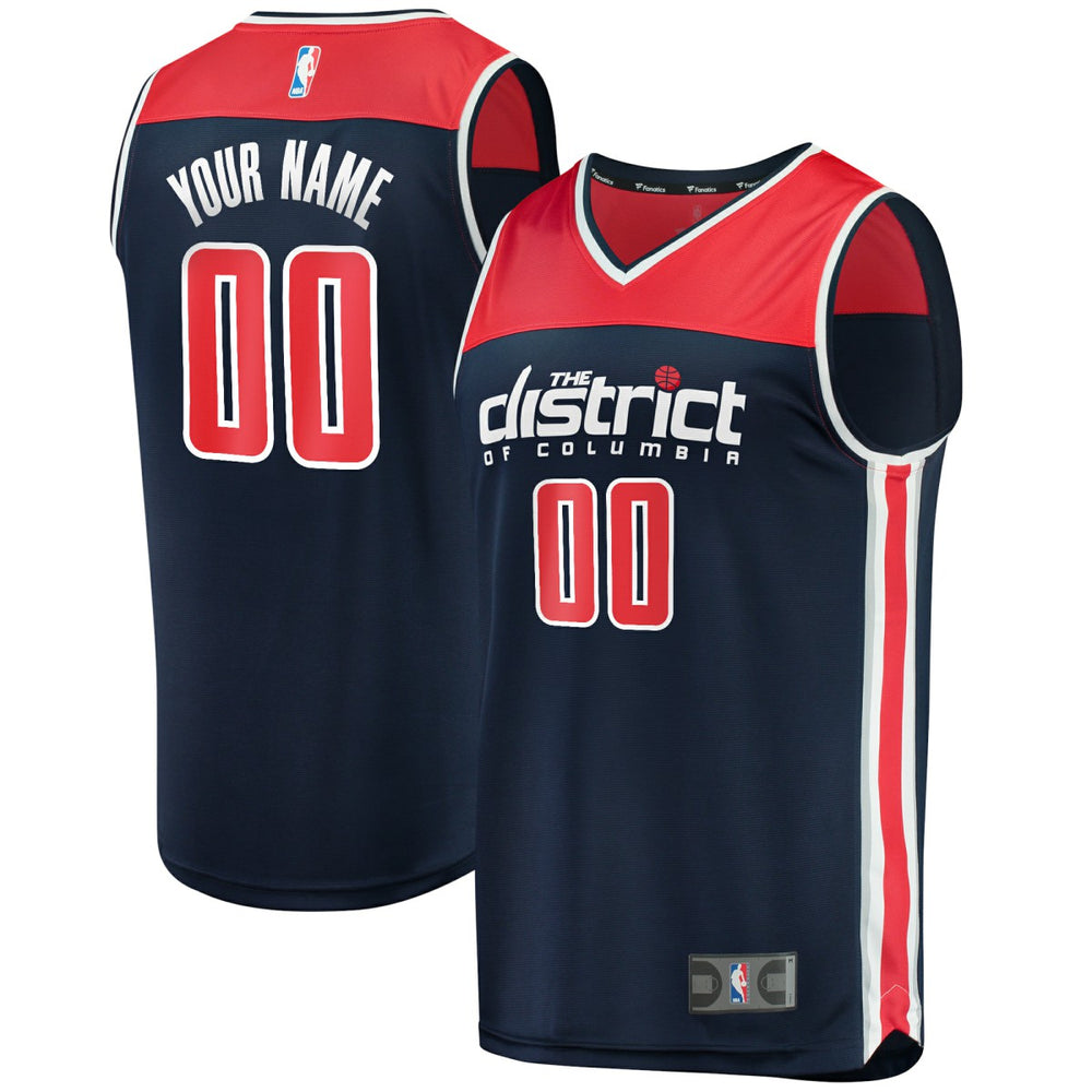 Washington Wizards Fast Break Replica Custom Jersey Navy Statement Edition - Fanatics