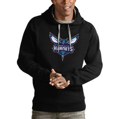 Charlotte Hornets Antigua Logo Victory Pullover Hoodie Black outlet