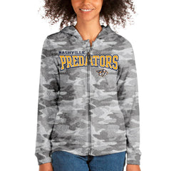 Nashville Predators Antigua Women's Team Absolute Full-Zip Hoodie - Camo | US 4562750