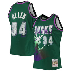 Ray Allen Milwaukee Bucks 1996/97 Hardwood Classics NBA 75th Anniversary Diamond Swingman Jersey Green - Mitchell & Ness