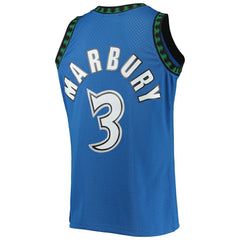 Stephon Marbury Minnesota Timberwolves 1996/97 Hardwood Classics Swingman Jersey Blue - Mitchell & Ness