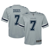Trevon Diggs Dallas Cowboys Youth Inverted Game Jersey - Silver Jerseys