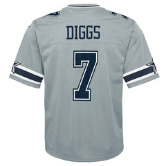 Trevon Diggs Dallas Cowboys Youth Inverted Game Jersey - Silver Jerseys
