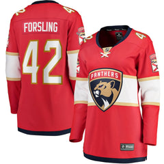 Gustav Forsling Florida Panthers Fanatics Women's Home Breakaway Player Jersey - Red | US 4564217