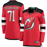 Jonas Siegenthaler New Jersey Devils Fanatics Women's Home Breakaway Player Jersey - Red | US 4564256