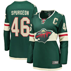 Jared Spurgeon Minnesota Wild Women's Home Breakaway Player Jersey - Green | US 4564358