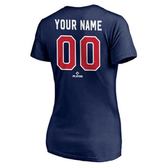 Cleveland Guardians Women's Personalized Winning Streak V-Neck T-Shirt - Navy T-shirts