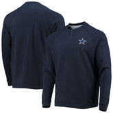 Dallas Cowboys Sunset Slub Raglan Henley Long Sleeve T-Shirt - Navy T-shirts