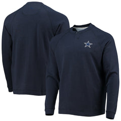 Dallas Cowboys Sunset Slub Raglan Henley Long Sleeve T-Shirt - Navy T-shirts