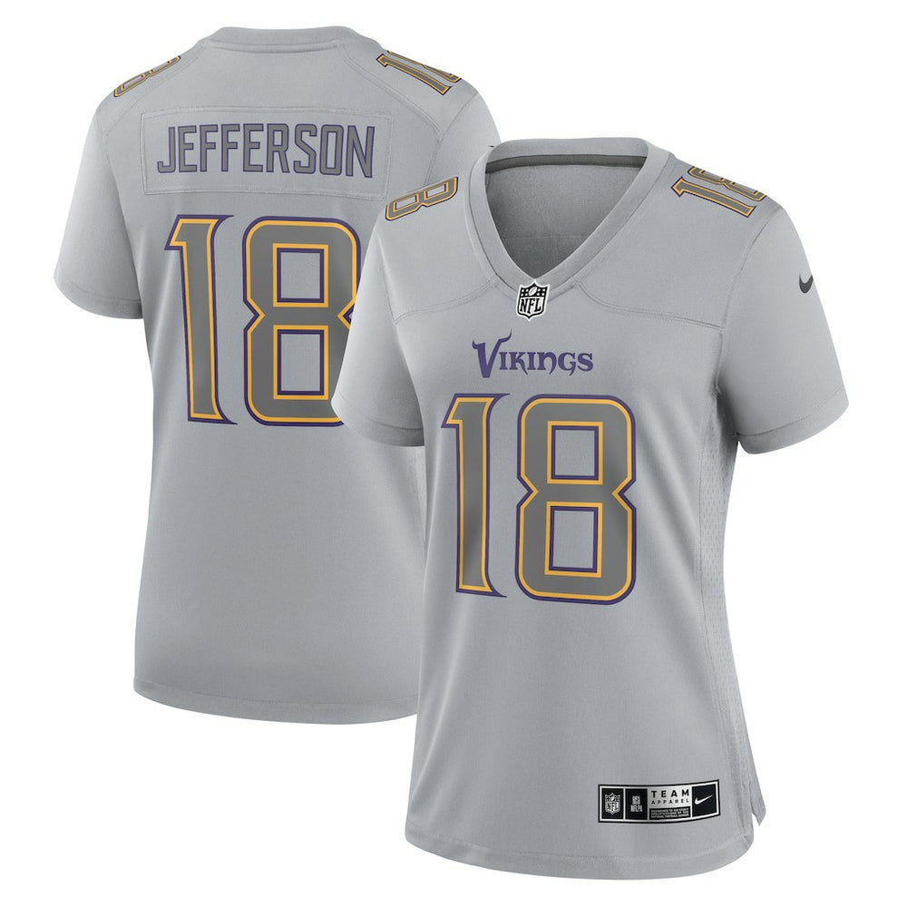 Justin Jefferson Minnesota Vikings Women's Atmosphere Fashion Game Jersey - Gray Jerseys