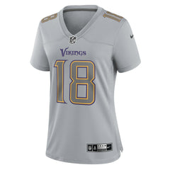 Justin Jefferson Minnesota Vikings Women's Atmosphere Fashion Game Jersey - Gray Jerseys