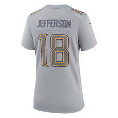 Justin Jefferson Minnesota Vikings Women's Atmosphere Fashion Game Jersey - Gray Jerseys