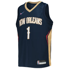 Zion Williamson New Orleans Pelicans Youth 2021/22 Diamond Swingman Jersey Icon Edition Navy - Nike