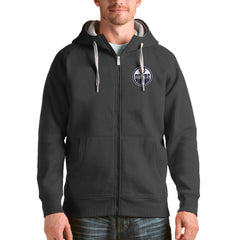 Edmonton Oilers Antigua Logo Victory Full-Zip Hoodie - Charcoal | US 4571776