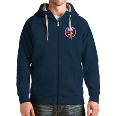 New York Islanders Antigua Logo Victory Full-Zip Hoodie - Navy | US 4571813